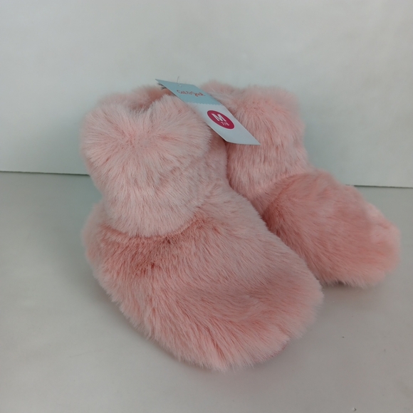Cat & Jack Faux Fur Slippers Blush Pink Dallas Fluffy Bootie Girls M 7-8 NWT - Picture 9 of 10